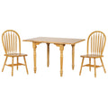 Sunset Trading Selections 3 Piece 48 Rectangular Dining Set with 2 Arrowback Chairs | Drop Leaf Seats 6, Three Size Extendable T