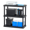 IRIS USA 3-Tier Heavy Duty Plastic Shelving Unit, 37.9 Tall - 100lbs per Shelf, Modular Garage Rack Storage Organizer for Home, 