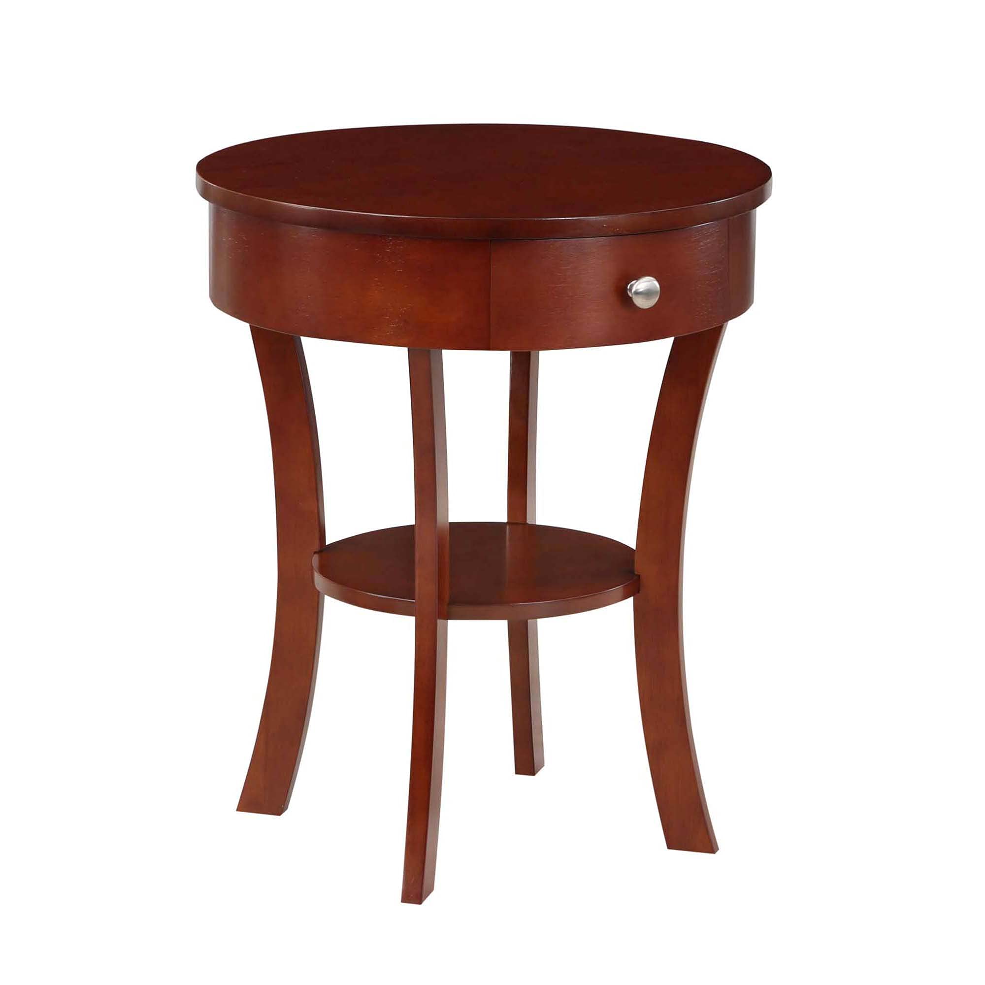 Convenience Concepts Classic Accents Schaffer 1 Drawer End Table with Shelf, 20 L x 20 W x 24 H, Mahogany