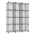 AWTATOS Cube Storage Organizer Closet Storage Cubes Shelves Bookshelf Clothes Organizer DIY Plastic 12 Cube Shelves for Home, Be
