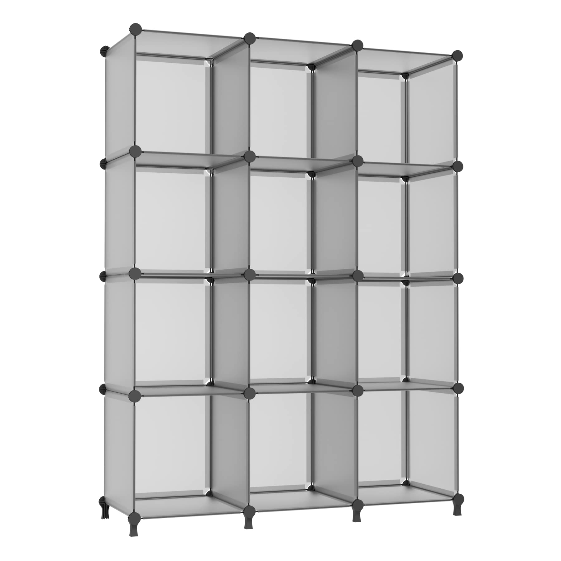 AWTATOS Cube Storage Organizer Closet Storage Cubes Shelves Bookshelf Clothes Organizer DIY Plastic 12 Cube Shelves for Home, Be