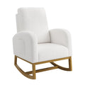 dainslef Teddy Upholstered Rocking Chair Nursery, Glider Rocker Chair with High Backrest and Side Pocket, High Back Accent Chair