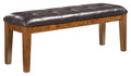 Signature Design by Ashley Ralene Tufted Upholstered Dining Room Bench, Medium Brown