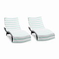 Arkwright Las Rayas Chaise Lounge Cover - Pack of 2 - Terry Towel 100% Striped Soft Cotton with Pocket Holder for Beach Pool Out