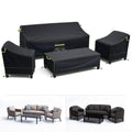 GARPROVM Patio Furniture Covers Waterproof 4 Pieces, Outdoor Seating Set Covers for Loveseat Sofa Chairs Table, 420D Oxford Fabr