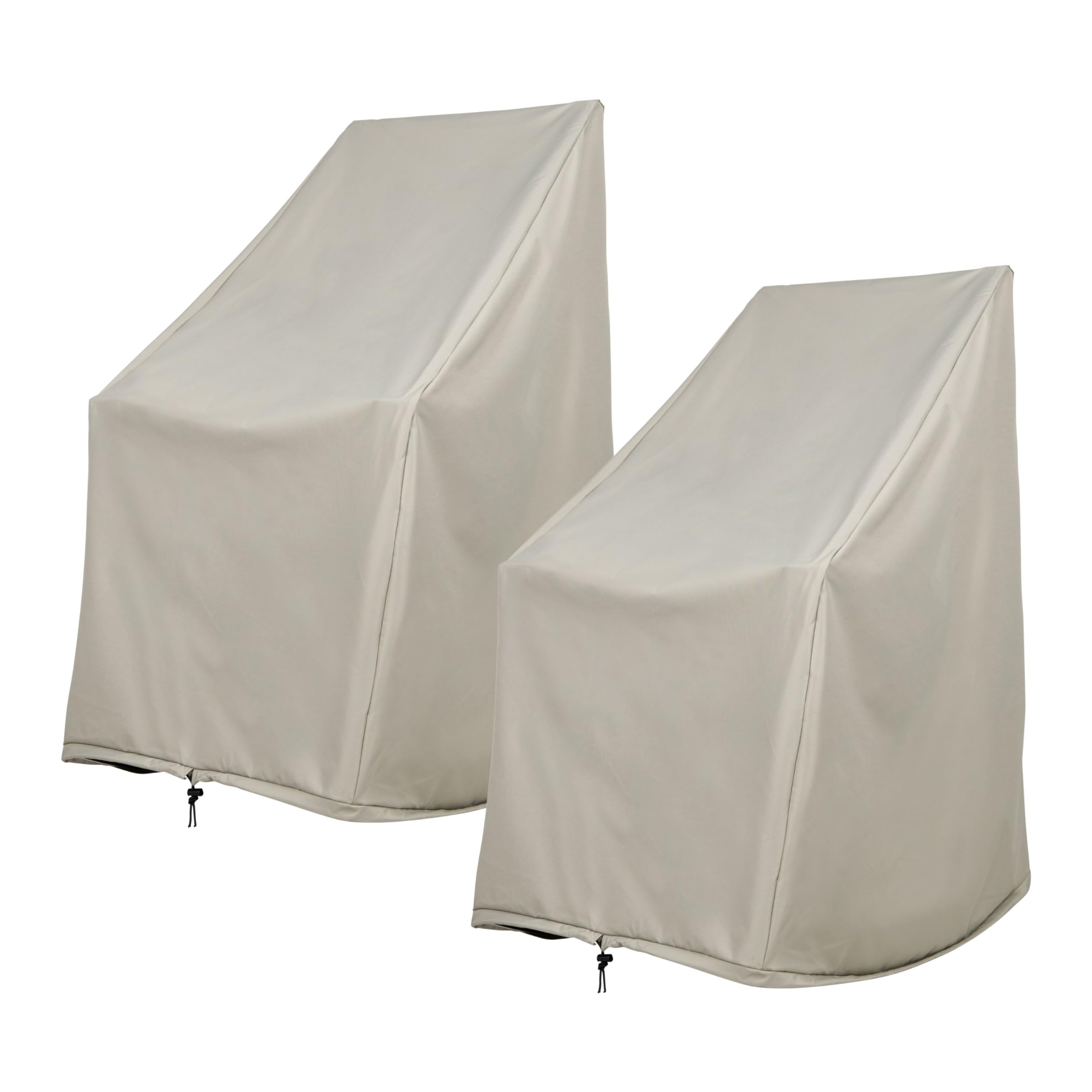 Shine Company Weatherproof Outdoor Rocking Chair Cover Set of 2, 100% Woven Polyester, Elastic Cord with Toggle, Gray, 2-Pack