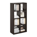 Furinno Cubicle Open Back Decorative Cube Storage Organizer, 8-Cube, Black Dark Oak