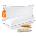 Cheer Collection Set of 2 Organic Kapok Bed Pillows, Natural Kapok Fiber Filled Sleeping Pillows and Sham Inserts, King Size, 20