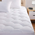 Twin XL Mattress Pad, 8-21 Deep Pocket Protector Ultra Soft Quilted Fitted Topper Cover Fit for Dorm Home Hotel -White
