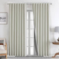 Joydeco Linen Curtains 84 inch Length 2 Panels Set Burg 100% Blackout Long Drapes for Bedroom Living Room Black Out Darkening Cu