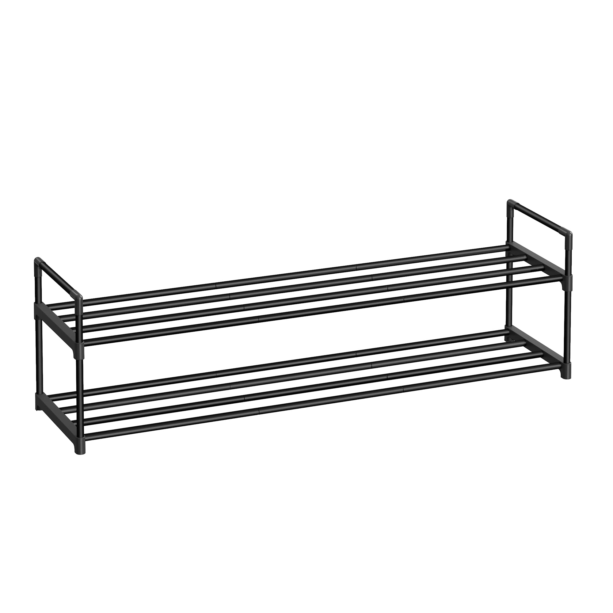 SONGMICS Shoe Rack, 2 Tier Shoe Organizer, Metal Shoe Storage Shelf for 12 Pairs of Shoes, Easy to Assemble, Entryway, Black ULS