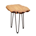 Brefhome Live Edge End Table,Rustic Solid Wood Small Coffee Table,Side Table,for Living Room,Bedroom Brown 17.3*14.7*21.4 inch