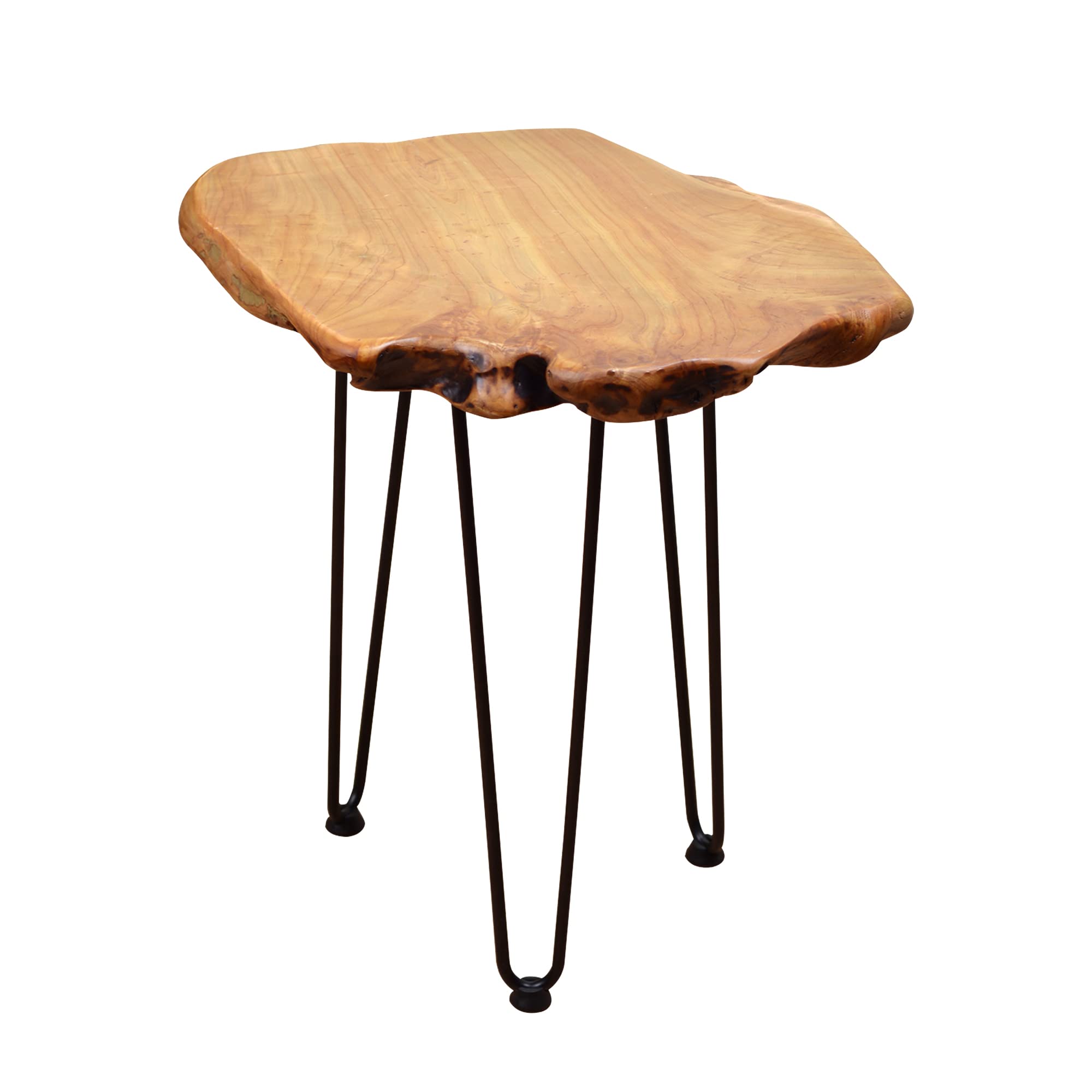 Brefhome Live Edge End Table,Rustic Solid Wood Small Coffee Table,Side Table,for Living Room,Bedroom Brown 17.3*14.7*21.4 inch