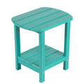 nalone Adirondack Side Table 16.5  Outdoor Side Table HDPE Plastic Double Adirondack End Table Small Table for Patio (Aruba)