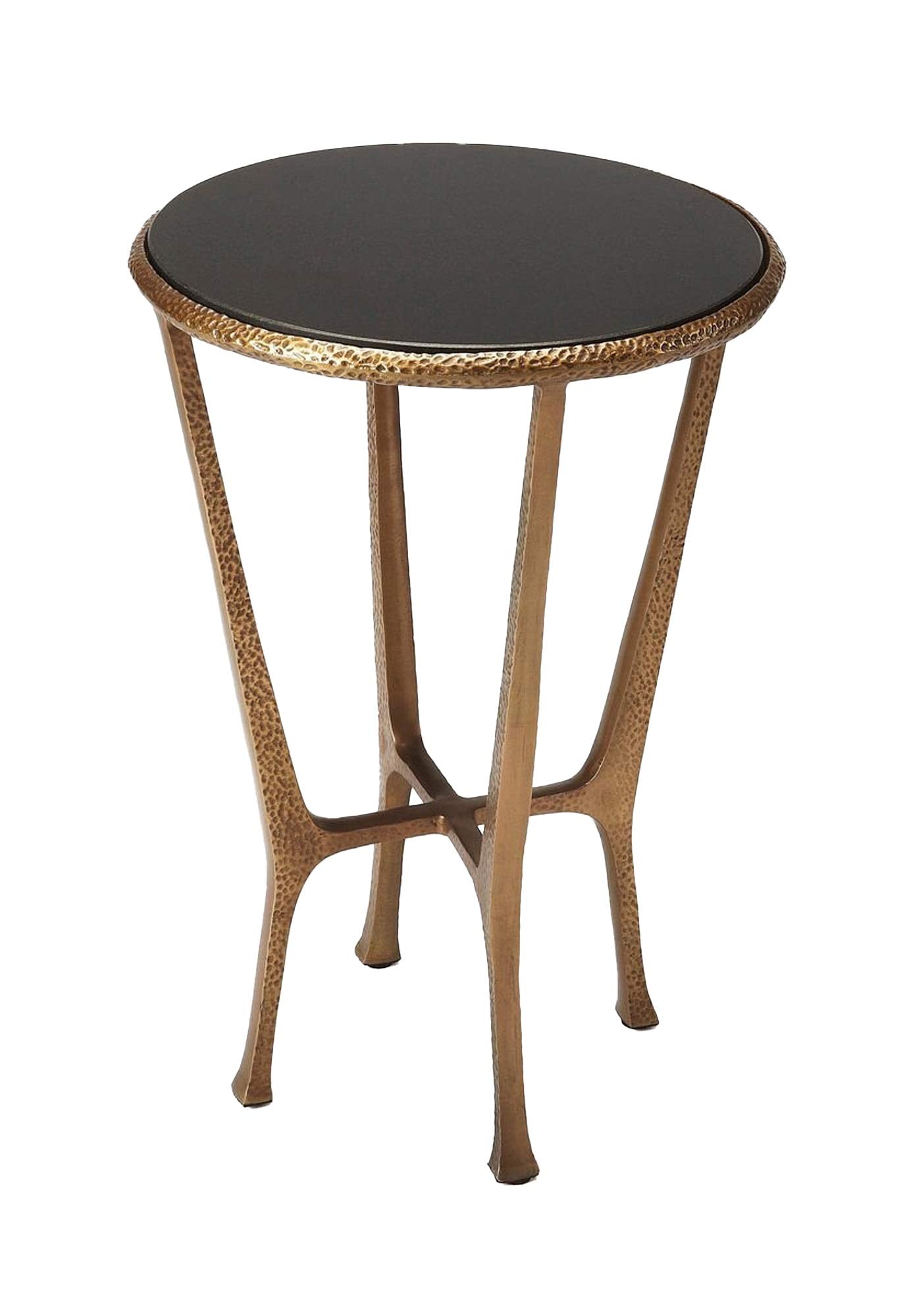 Butler Specialty Company Flavio Metal and Stone Accent Table - Black/Bronze