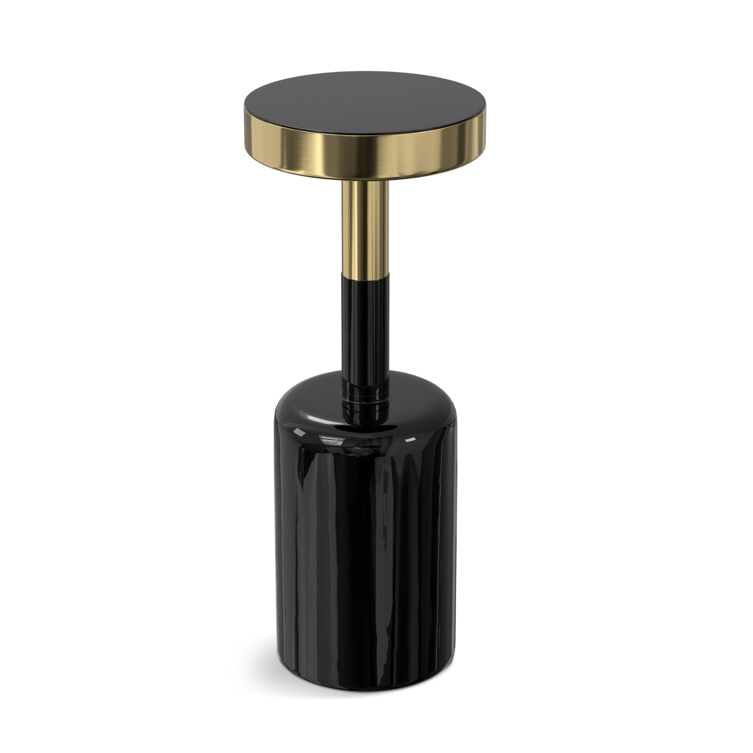 SIMPLIHOME Frannie Modern Contemporary 10 inch Wide Metal Side Table in Gold/Black for The Living Room and Bedroom