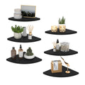 HORLIMER Floating Corner Shelf Wall Mount, Set of 6 Rustic Wood Corner Wall Shelves for Bedroom, Living Room, Bathroom, Kitchen 