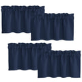 NICETOWN Small Window Curtains for Bathroom, 4 Panels Blackout Thermal Insulated Valances for Kitchen, Short Rod Pocket Curtains