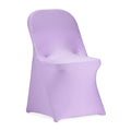 Peomeise Stretch Spandex Folding Chair Cover for Wedding Party Dining Banquet Event (Lavender,12pcs)