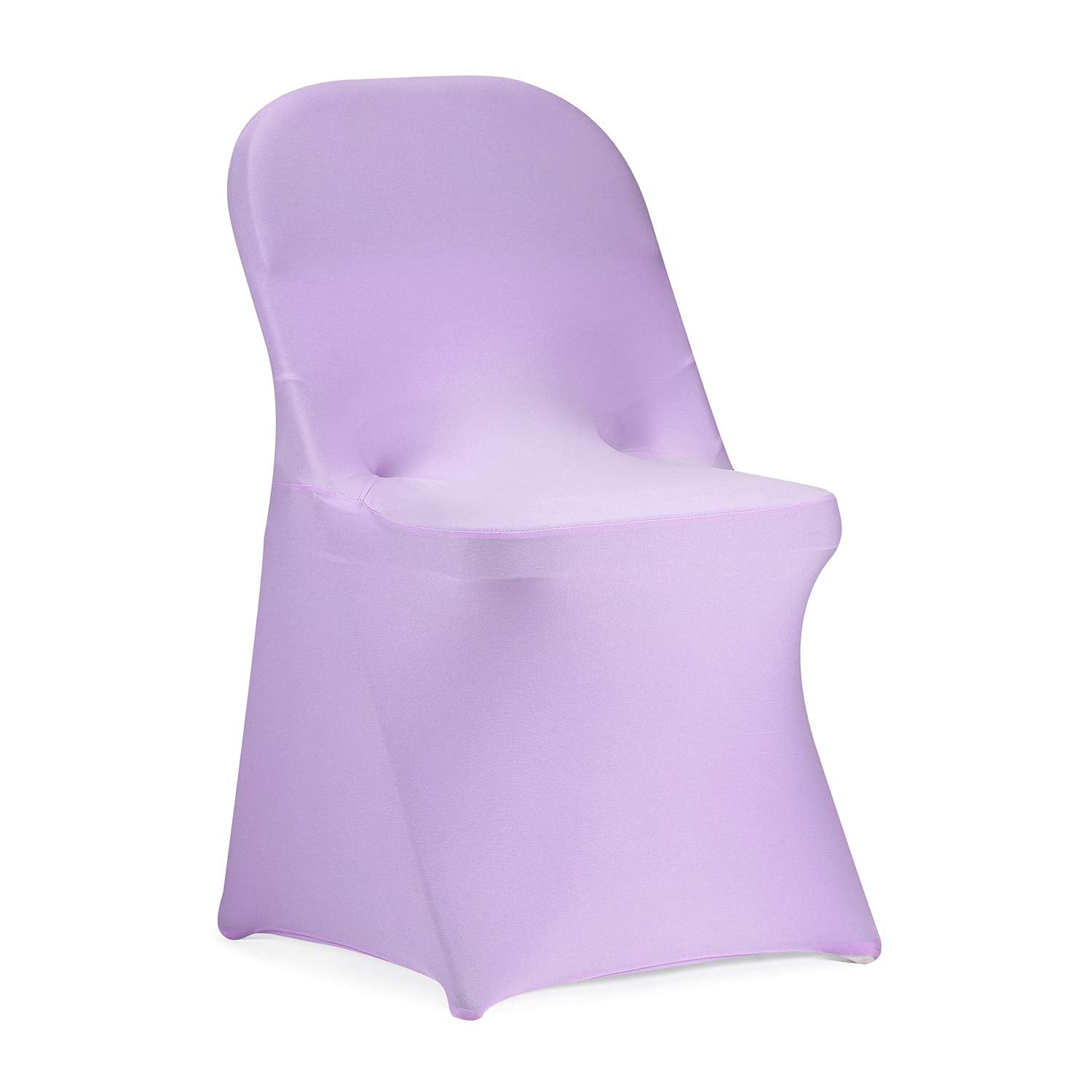 Peomeise Stretch Spandex Folding Chair Cover for Wedding Party Dining Banquet Event (Lavender,12pcs)