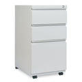 Alera PBBBFLG Three-Drawer Pedestal File with Full-Length Pull, 14 7/8 x 19 1/8, Light Gray