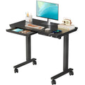 JYLH JOYSEEKER Small Standing Desk with Drawer, 35 x 20 Whole Piece Tabletop Electric Sit Stand Table, Height Adjustable Desk wi