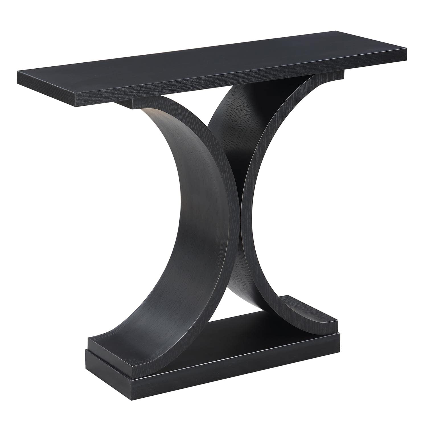 Convenience Concepts Newport Infinity Console 36 Modern Sofa Couch, Narrow Entryway Hall Living Room, Display Accent Table, Blac