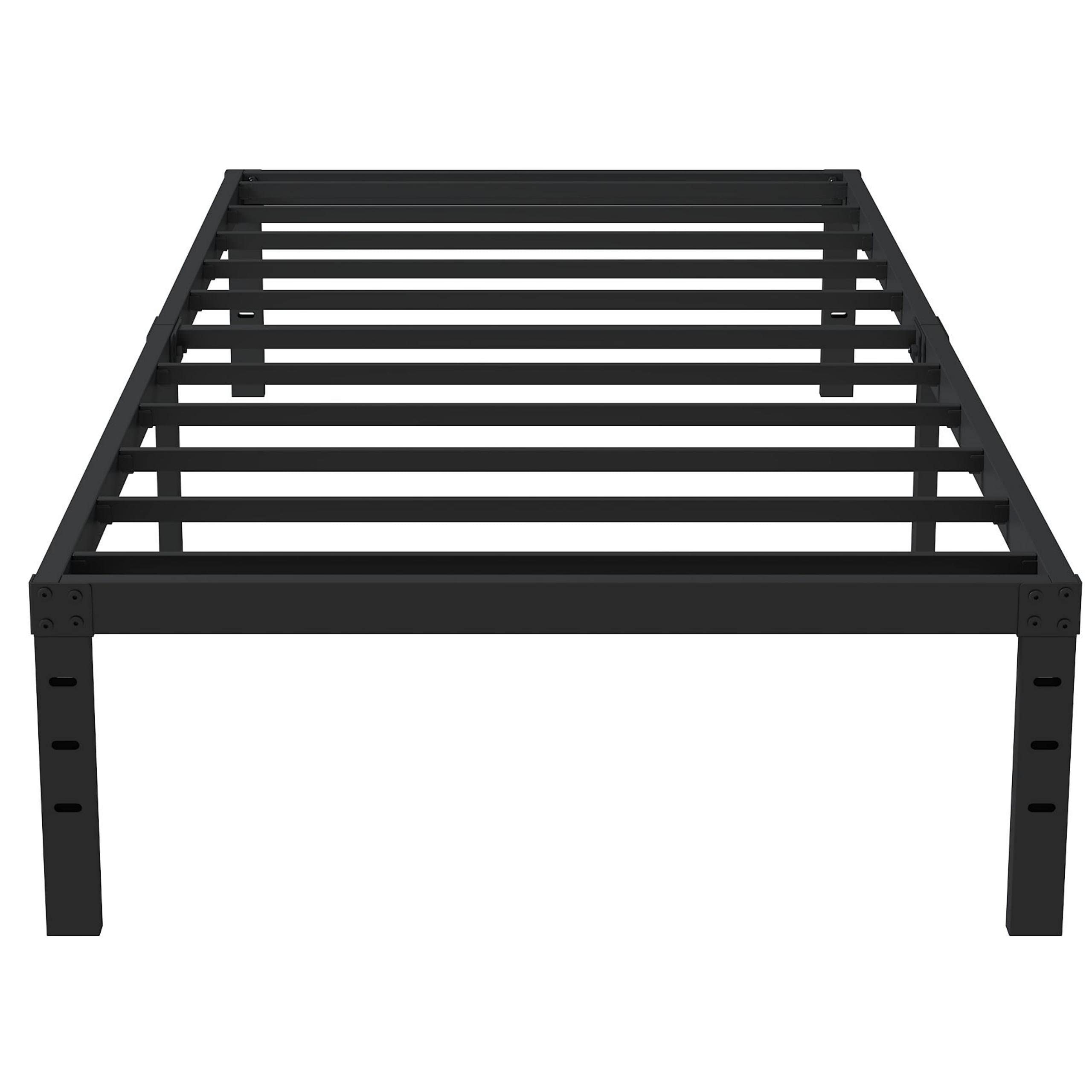 Upcanso Twin Bed Frame No Box Spring Needed, 14 Inch Heavy Duty Metal Platform Bed Frame Twin Size with Storage, 2500lbs Steel S