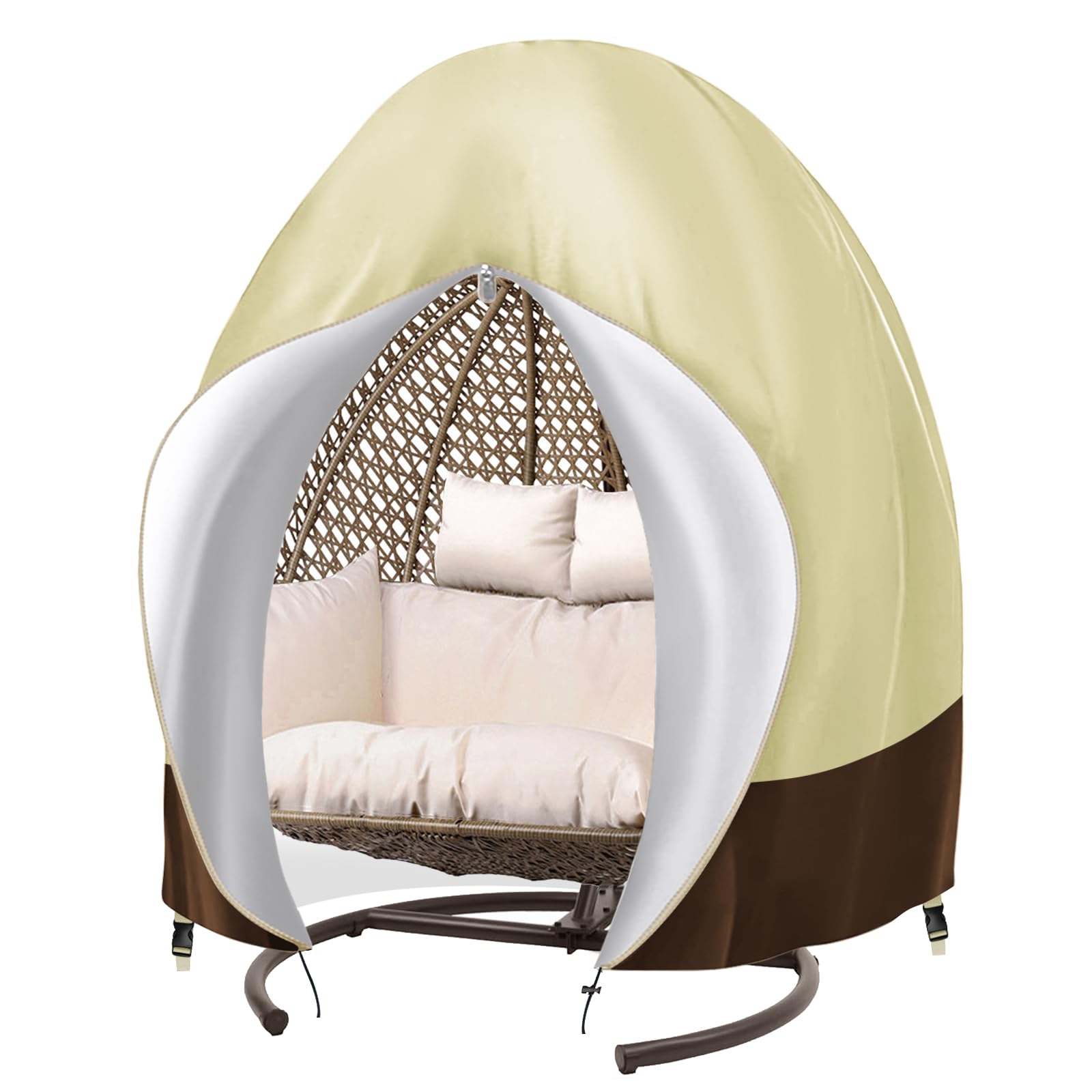 boyspringg Patio Egg Chair Cover 91x80 Inches, Extra Large Double Egg Chair Cover for Outdoor Furniture, Swing Standing Egg Chai