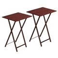 HOOBRO Folding TV Tray Tables, Set of 2 Side Table for Small Space, Industrial Snack Tables for Eating at Couch, Stable Metal Fr
