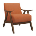 Lexicon Mid Century Modern Accent Chair with Solid Wood Frame in Walnut Finish, Upholstered Living Room Lounge Arm Chair, Thick 