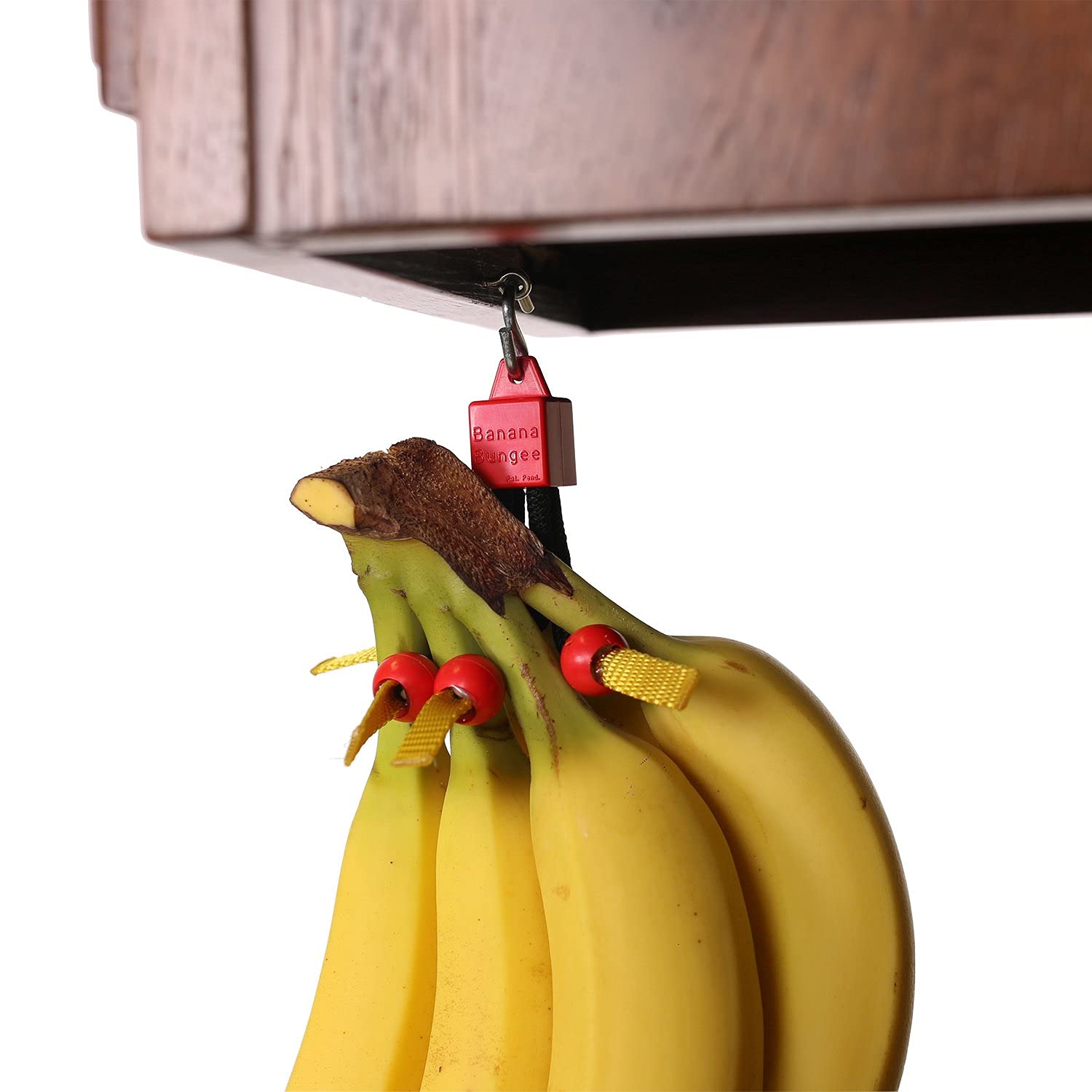 Banana Bungee Red - Holder Hanger Hook Alternative with Eye-Screw Connection Hardware - Multiple Bunches or Single Banana; Made 