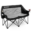 Huskfirm 2 Person Camping Chair Oversized Loveseat Camping Chair Double Camping Chairs for Adults Heavy Duty Camping Couch Black