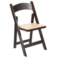 Flash Furniture Hercules Series Chocolate Wood Folding Chair with Vinyl Padded Seat [XF-2903-CHOC-WOOD-GG]