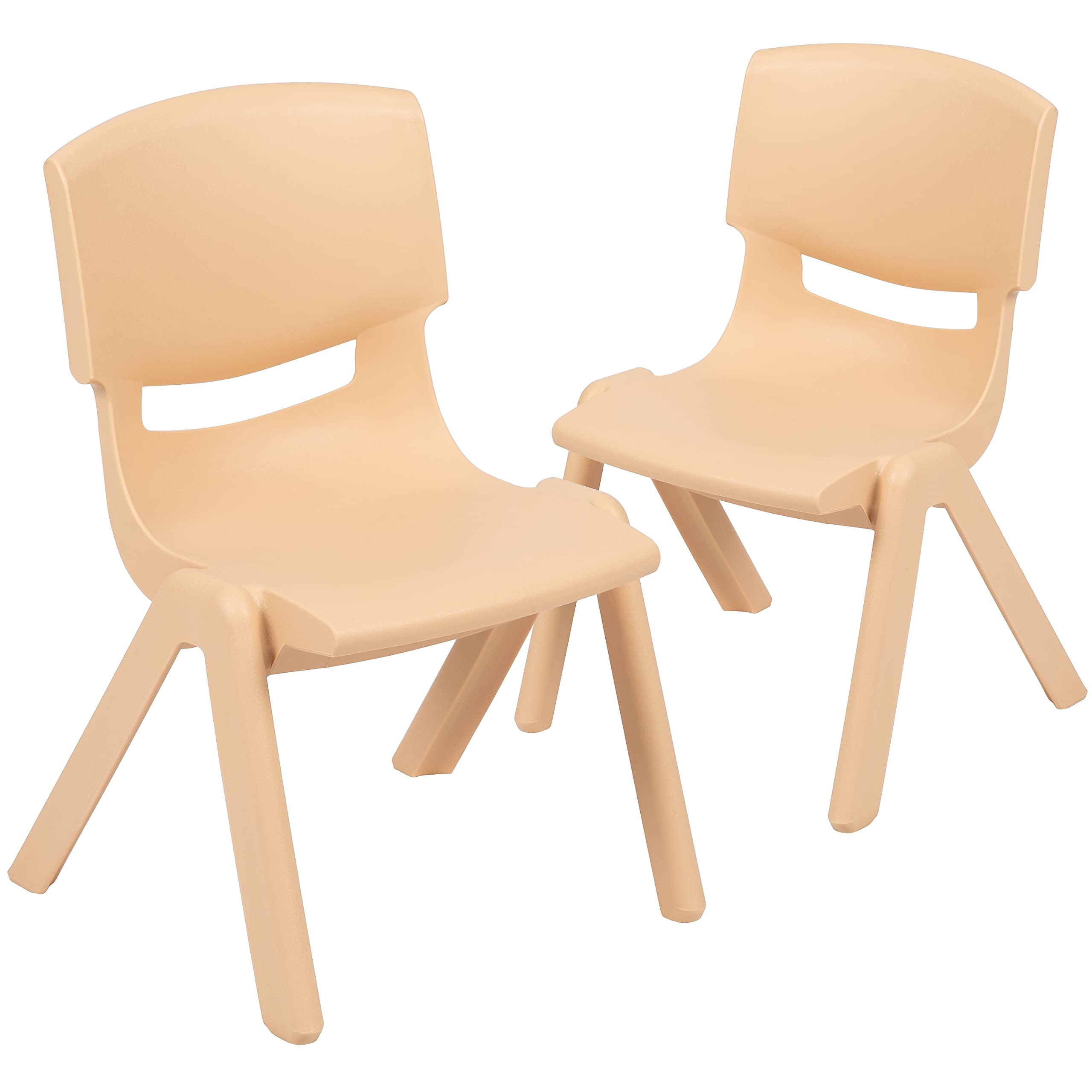 Flash Furniture Whitney 2 Pack Natural Plastic Stackable School Chair with 10.5 Seat Height