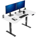 VIVO Electric 63 x 32 in Standing Desk, Memory Height Adjustment, 176 lb Frame Support, 2E Series, White Top Black Frame, DESK-K