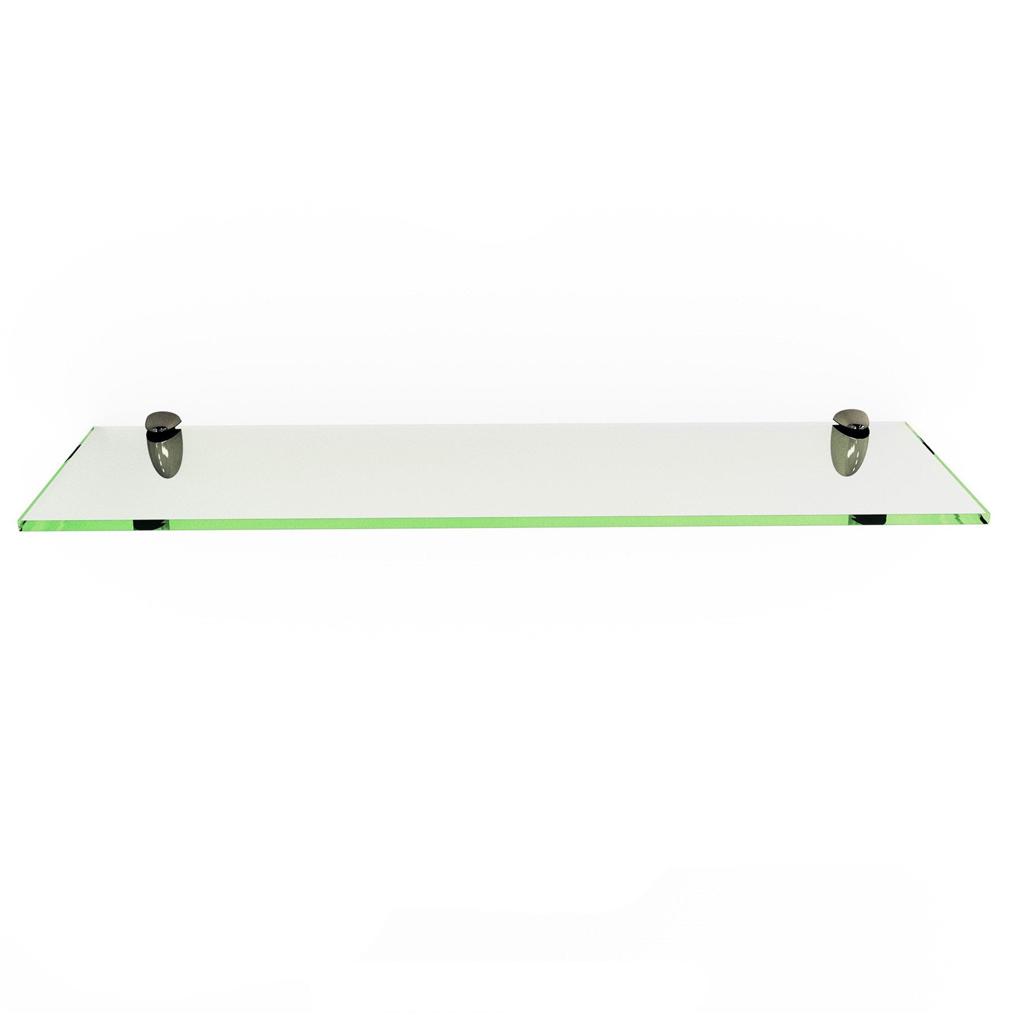Bathroom Shelf 4-3/4 x 27- 3/8 Inch Thick Tempered Glass Shelf with 2 Free Chrome Brackets and Screws For Bathroom, Kitchen, and