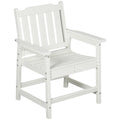 Outsunny All-Weather Patio Chair, HDPE Patio Dining Chair, Heavy Duty Wood-Like Outdoor Furniture for Garden, Backyard, Deck, Po
