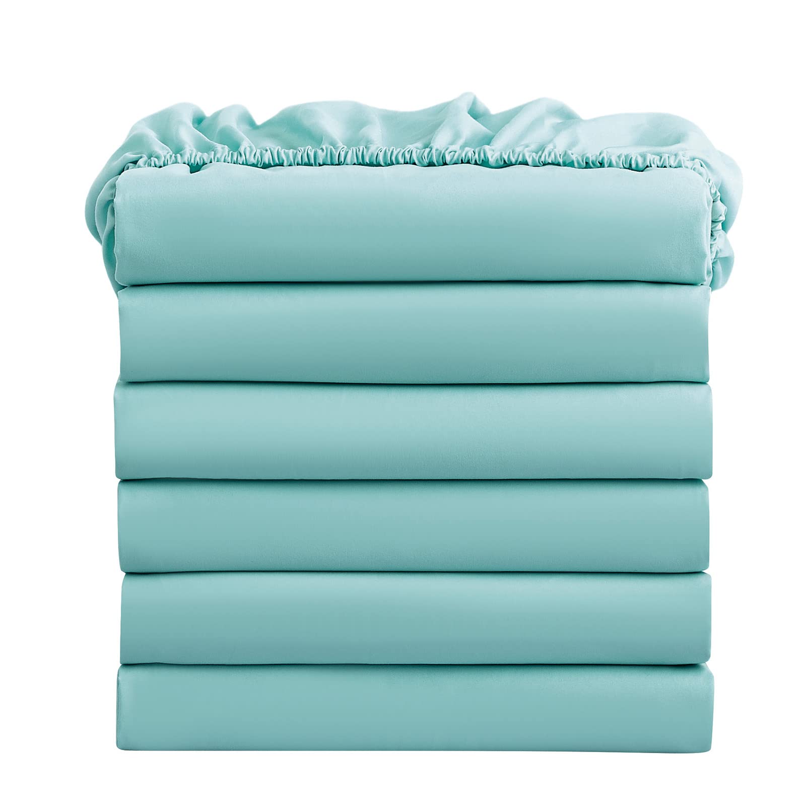 FreshCulture Twin Fitted Sheets, Bulk Pack of 6, Deep Pocket, Soft Microfiber Bottom Sheets for Home, Salons, Hotels, Twin Size 