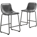 TAVR Furniture Faux Leather Counter Height Stools Armless Island Chairs Set of 2 with Backs Hold up to 500 lbs for Home Kitchen 