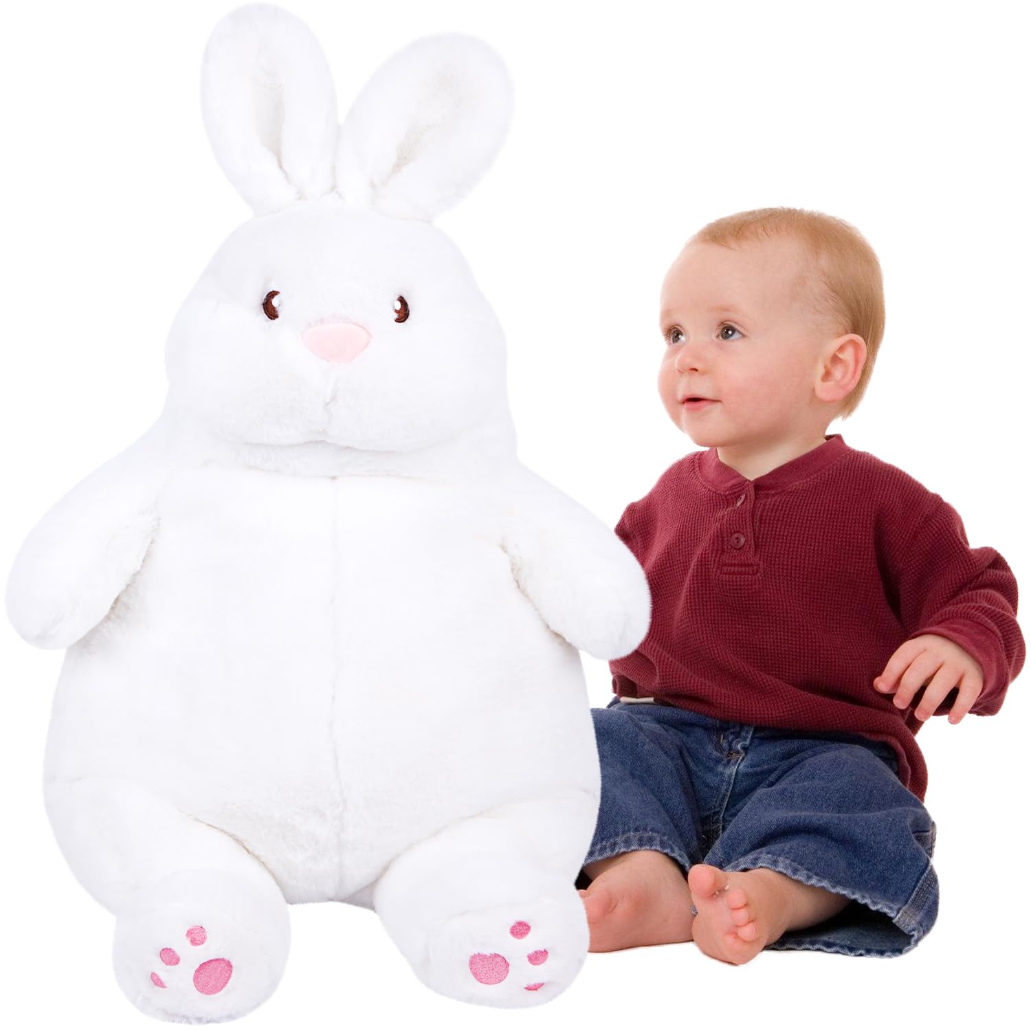 ARELUX Giant Bunny Easter Plush 22in Rabbit Stuffed Animal Hugging Pillow:Soft Large Sleeping Body Warm Fluffy Pillow Ideal Gift
