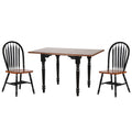 Sunset Trading Selections 3 Piece 48 Rectangular Extendable Dining Windsor Arrowback Chairs | Drop Leaf Table Solid Wood Dinette