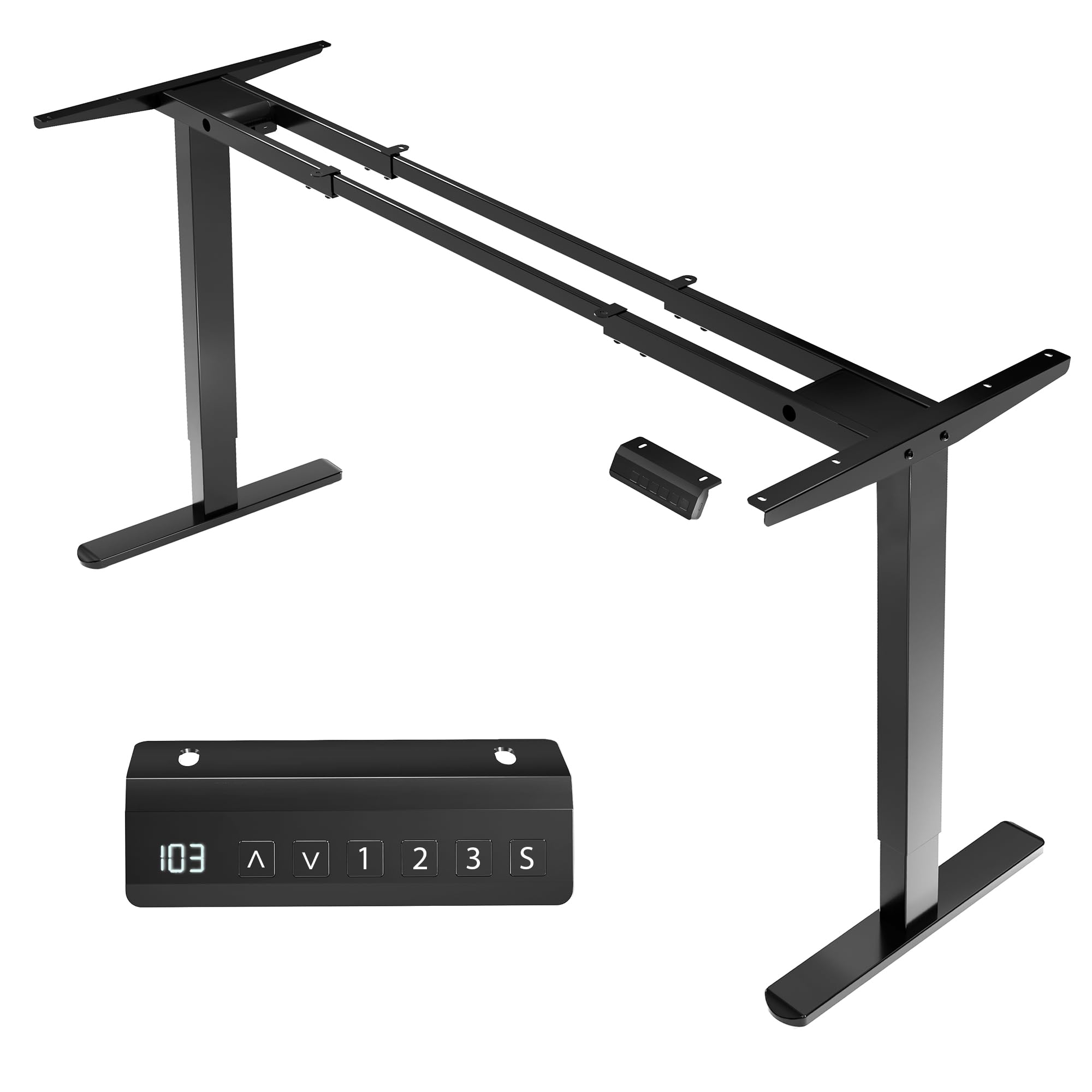 VIVO Electric Stand Up Desk Frame, DIY Workstation, Frame Only, Dual Motor Ergonomic Standing Height Adjustable Base with Memory