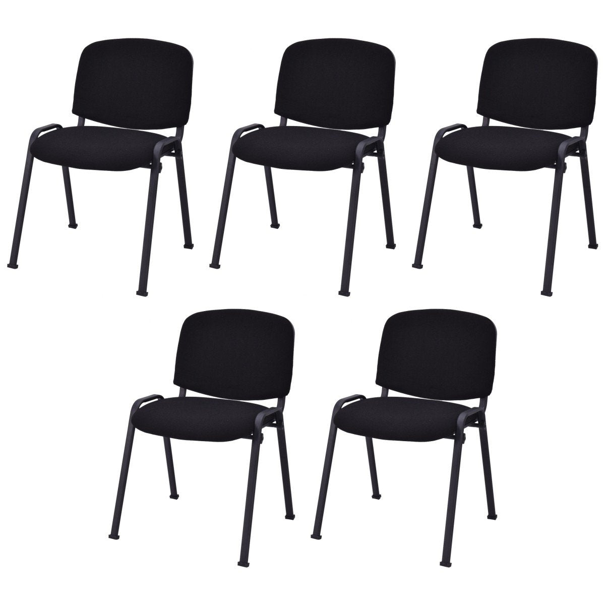 Casart 5 PCS Conference Chair Set W/Steel Frame,Ergonomic Design,Sponge Seat and Back,Stack Chair for Study Waiting Room Guest R