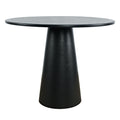 Jofran Nash Mid-Century Modern Round Pedestal Dining Table for Kitchen or Dining Room, Black, 36 Counter Height