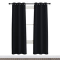 NICETOWN Black Out Curtain Panel Shade, Single Piece, 34 inches Wide by 72 inches Long, Black, Solid Energy Efficient Eyelet Top