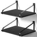 Love-KANKEI Floating Shelves Wall Mount Rustic Solid Wood Wall Shelves with Large Storage L16.5 x W12 inch for Kitchen Living Ro