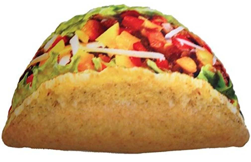 iscream Snack Shack Photoreal Taco Shaped 18 x 10 Microbead Accent Pillow