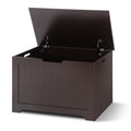 SUPER DEAL Storage Chest, 30 inches Toy Chest Box Organizer with 2 Safety Hinges, Wooden Entryway Storage Bench, Brown
