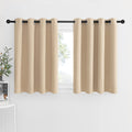 NICETOWN Window Treatment Kitchen Curtains - Solid Grommet-Top Short Curtains Drapes Panels for Kitchen Window (Biscotti Beige, 